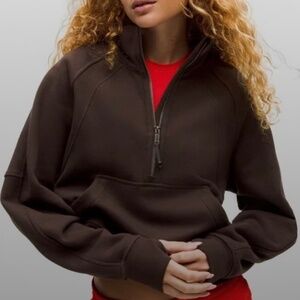Lululemon Scuba Oversized Half-Zip Fleece Hoodie Brown Size XS/S